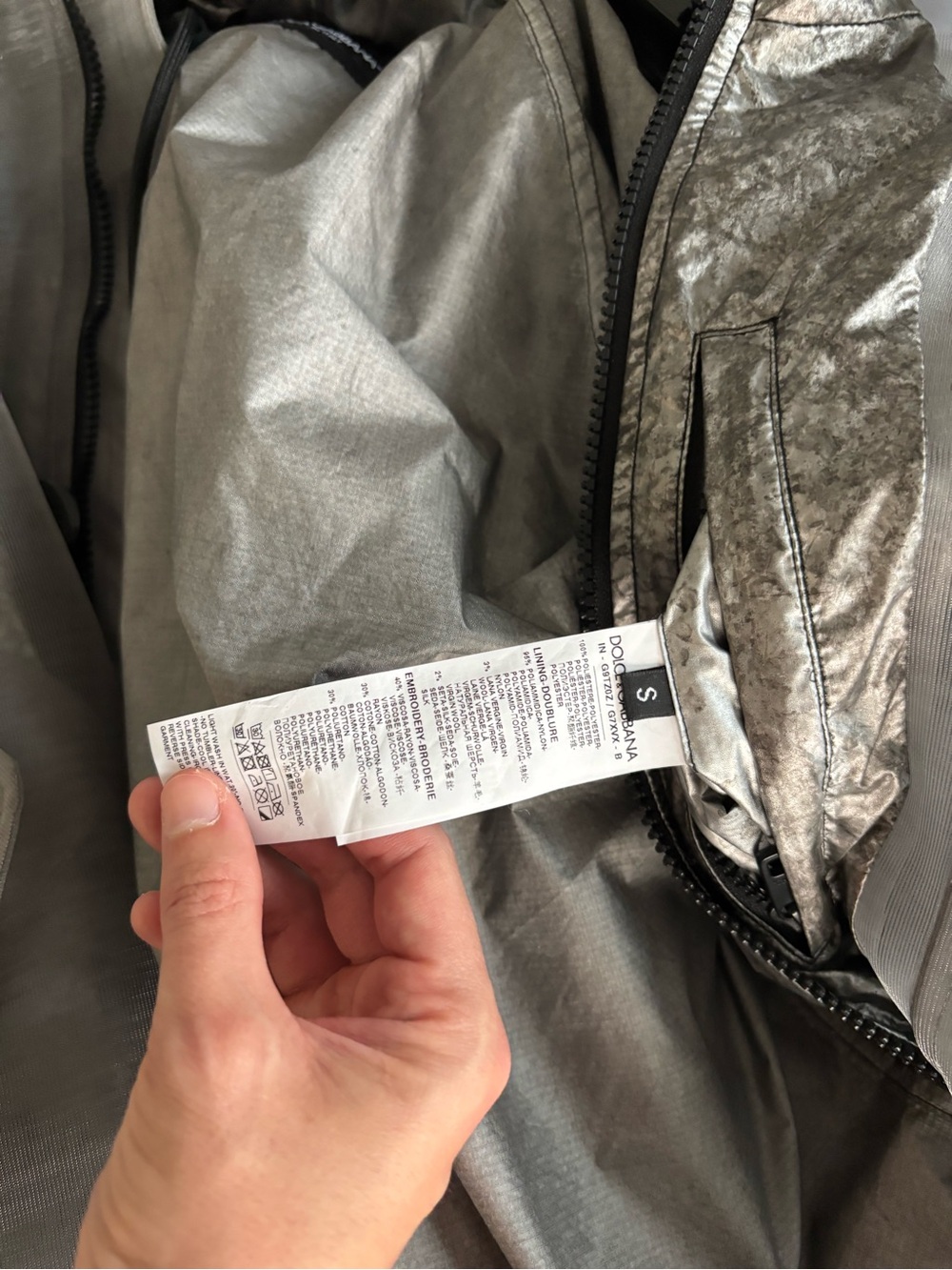 Dolce & Gabbana Men's Silver Layered Jacket - Picture 5 of 5